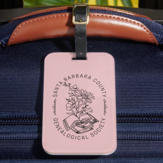 Luggage Tag - Books & Florals (Rose) ラゲッジタグ (正面インサイチュ2)