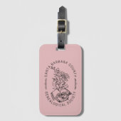 Luggage Tag - Books & Florals (Rose) ラゲッジタグ (正面縦)
