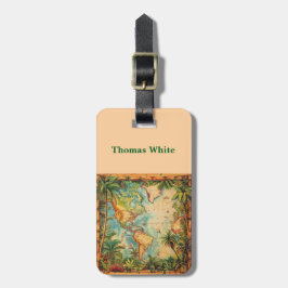 Luggage Tag-Personalized Vintage Atlas Luggage Tag ラゲッジタグ