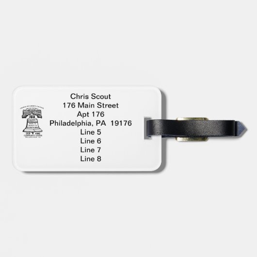 Luggage Tag - Style A (Personalized) ラゲッジタグ (裏面横)