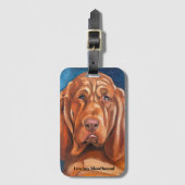 Luggage tag with bloodhound ラゲッジタグ (正面縦)