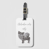 Luggage Tag with chihuahua ラゲッジタグ (正面縦)