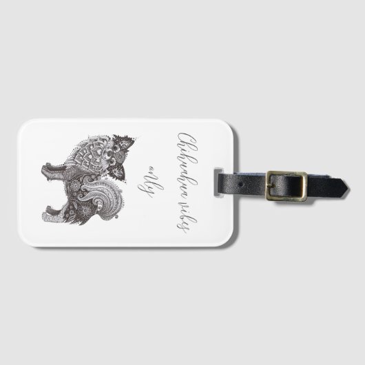 Luggage Tag with chihuahua ラゲッジタグ (正面横)