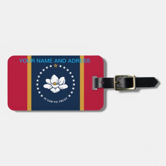 Luggage Tag with Flag of Mississippi ラゲッジタグ (正面横)
