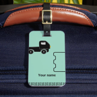 Luggage Tag with name tag and mobile illustration ラゲッジタグ