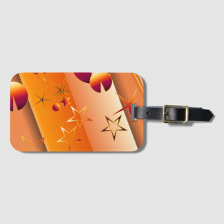 Luggage Tag with Orange Abstract Design ラゲッジタグ