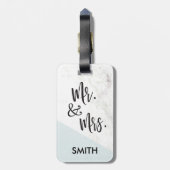 Luggage Tagsモダンな大理石の氏および夫人 ラゲッジタグ (裏面縦)