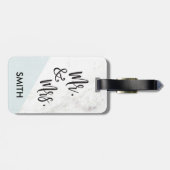 Luggage Tagsモダンな大理石の氏および夫人 ラゲッジタグ (裏面横)