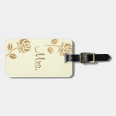Luggage Tags 2匹の金ゴールドのバラのパーソナライズな夫人 ラゲッジタグ (正面横)