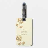 Luggage Tags 2匹の金ゴールドのバラのパーソナライズな夫人 ラゲッジタグ (裏面縦)