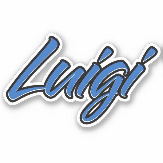 Luigi Name blue Aufkleber Sticker Stickerset シール (正面)