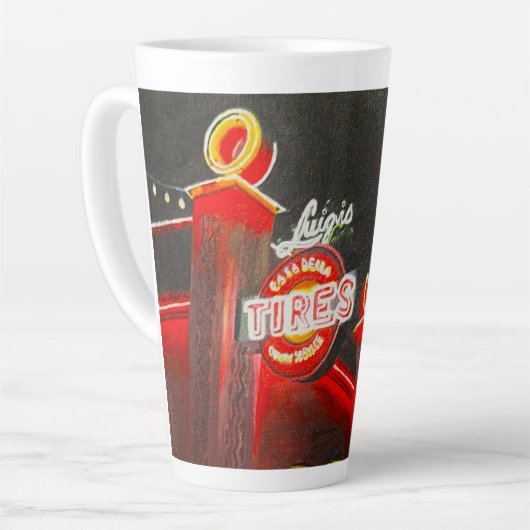 Luigi's Tires カフェラテマグ (左アングル)