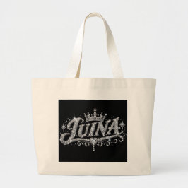 LUINA ラグジュアリーダイヤモンドクラウン オーダーメイド 名前 ギフト ラージトートバッグ