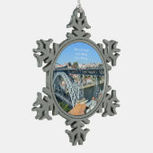 Luis I Bridge，ポルト，ポルトガルオーナメント スノーフレークピューターオーナメント (左)