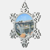 Luis I Bridge，ポルト，ポルトガルオーナメント スノーフレークピューターオーナメント (右)