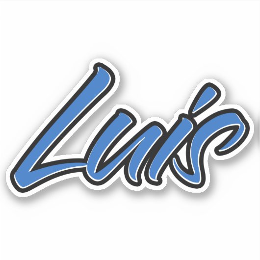 Luis Name blue Aufkleber Sticker Stickerset シール (正面)