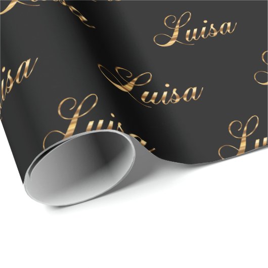 Luisa gold Design Lettering Geschenkpapier ラッピングペーパー (ロールコーナー)