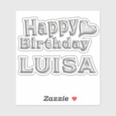 Luisa Happy Birthday silver Aufkleber Sticker シール (シート)