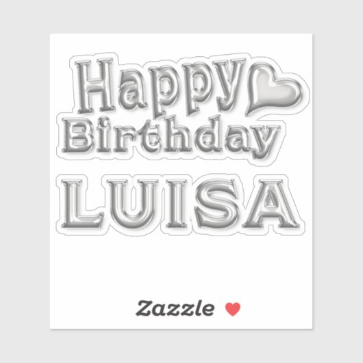 Luisa Happy Birthday silver Aufkleber Sticker シール (シート)