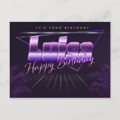 Luisa Name Vorname lila Postkarte Geburtstag ポストカード (正面)