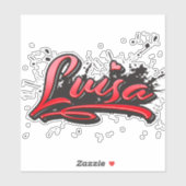 Luisa red Heart Graffiti Aufkleber Sticker シール (シート)