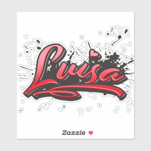 Luisa red Heart Graffiti Aufkleber Sticker シール (シート)