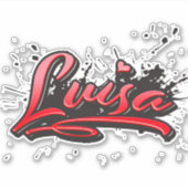 Luisa red Heart Graffiti Aufkleber Sticker シール (正面)