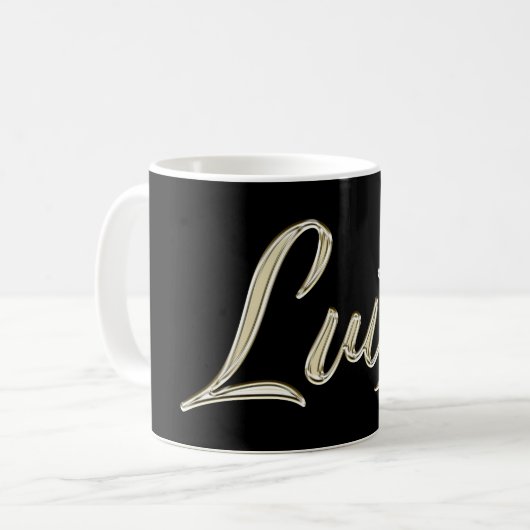 Luisa white gold Handwriting Tasse Kaffeetasse コーヒーマグカップ (正面左)