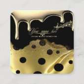 lujoso negro notas musicales personalizado スクエア名刺 (正面)