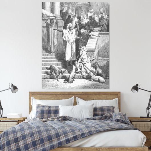 Luke 16 Lazarus Outside the Rich Man's House キャンバスプリント (インサイチュ (寝室))