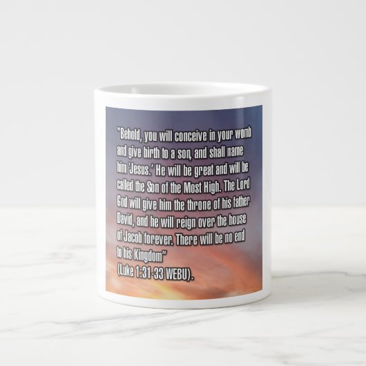 Luke 1:31–33 WEBU Mug ジャンボコーヒーマグカップ (正面)
