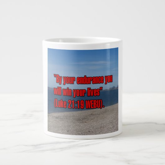Luke 21:19 WEBU Mug ジャンボコーヒーマグカップ (正面)