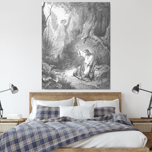 Luke 22 An Angel Appears to Jesus in the Garden キャンバスプリント (インサイチュ (寝室))