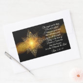 Luke 2 10-11私はあなたに良いニュースを持って来る，クリスマススター 長方形シール (封筒)