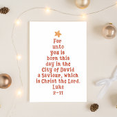 Luke 2:11 Bible Verse Christmas Tree Art シーズンカード