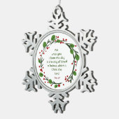 Luke 2:11 Christian Christmas Scripture Wreath スノーフレークピューターオーナメント (右)