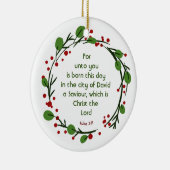 Luke 2:11 Christian Christmas Scripture Wreath セラミックオーナメント (右)