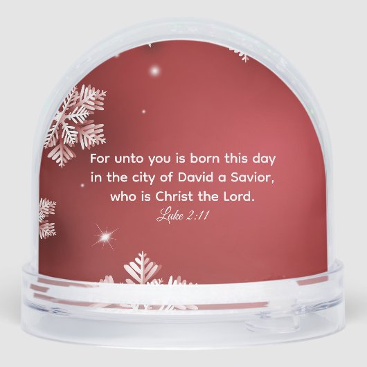 Luke 2:11 Nativity Bible Verse Snow Globe (裏面)
