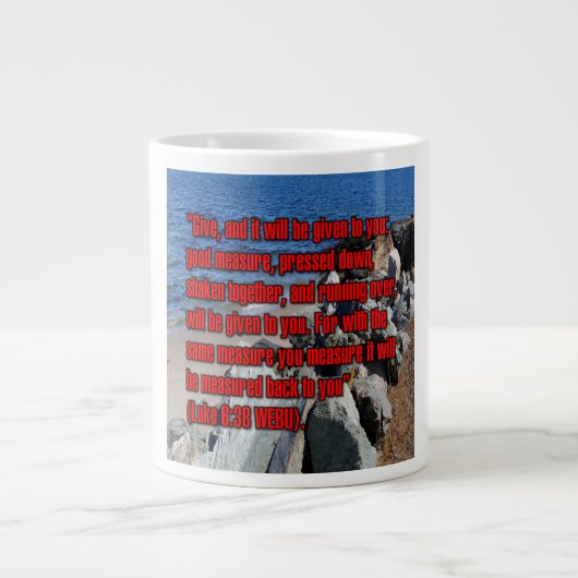 Luke 6:38 WEBU Mug ジャンボコーヒーマグカップ (正面)