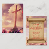 Luke 9:23-24 KJVカード – 古い堅牢な十字架を掃除 名刺 (正面/裏面)
