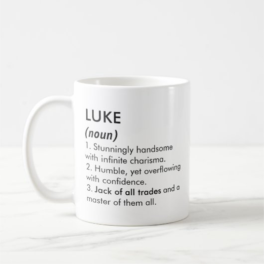 Luke name, Editable name, Custom name コーヒーマグカップ (左)