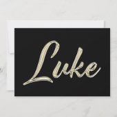 Luke Name white gold Handwriting Karte カード (正面)