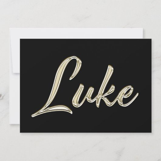 Luke Name white gold Handwriting Karte カード (正面)