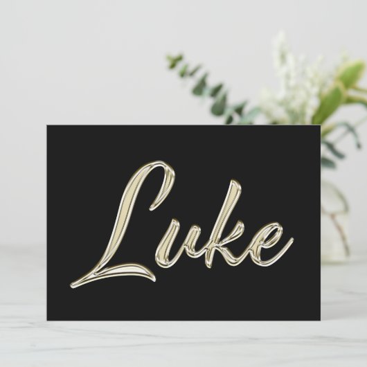 Luke Name white gold Handwriting Karte カード (スタンド正面)