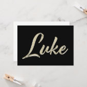 Luke Name white gold Handwriting Karte カード (正面/裏面インサイチュ)