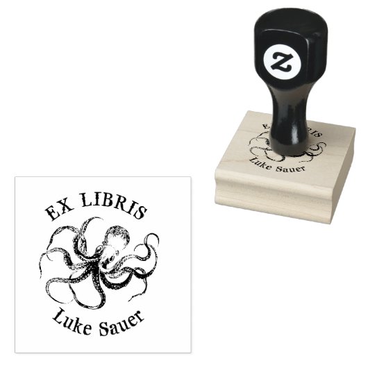Luke octopus ex libris stamp用 ラバースタンプ (押印)