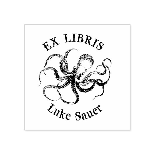 Luke octopus ex libris stamp用 ラバースタンプ (インプリント)