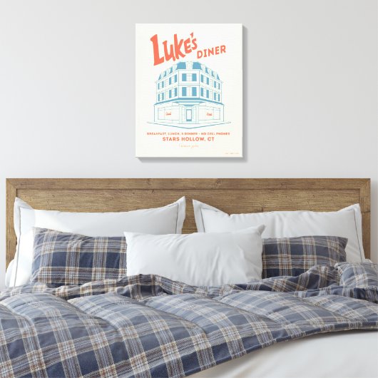 Luke’s Diner Stars Hollow Design キャンバスプリント (インサイチュ (寝室))