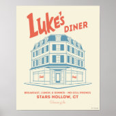 Luke’s Diner Stars Hollow Design ポスター (正面)