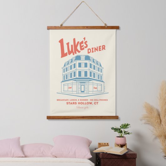 Luke’s Diner Stars Hollow Design 吊り下げ型タペストリー (寝室)